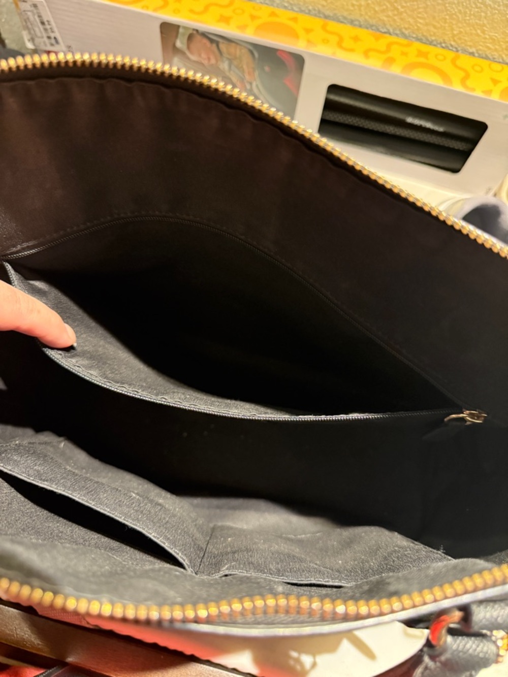 Coach Black Leather Tote with Gold Hardware - Picture 4 of 5